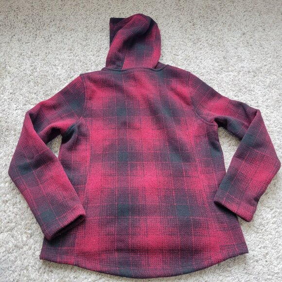 The North Face Crescent Hoodie Womens Medium Buffalo Plaid Toggle Buttons - Picture 4 of 4